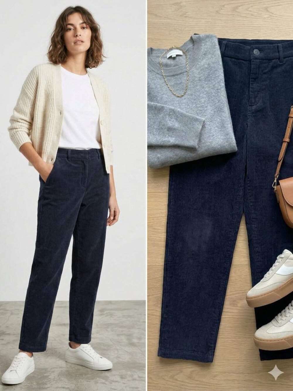Next International Women’s Navy Blue Corduroy Pants Size M
